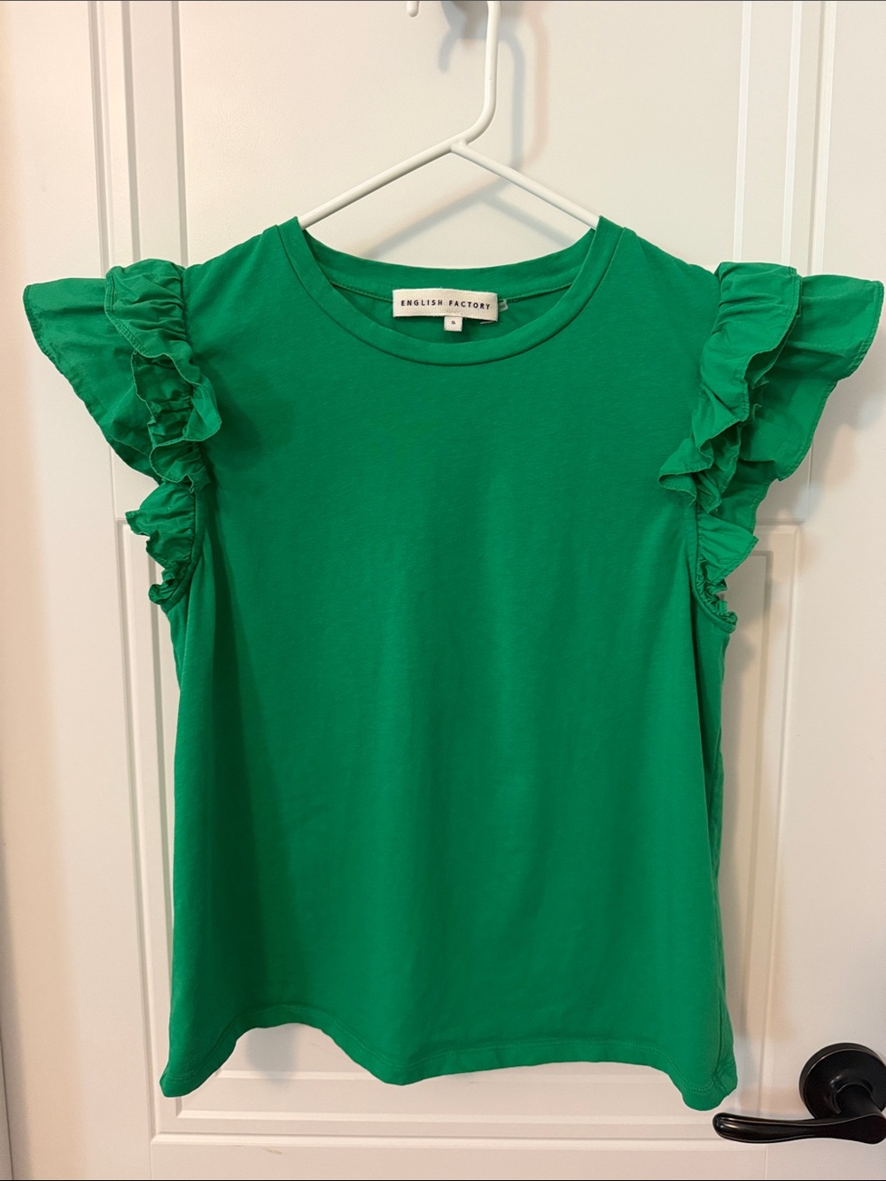 English Factory Women’s Bright Green Ruffle Sleeve Tank